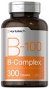 Horbäach Vitamin B-100 Complex | 100% of Daily Value | 300 Tablets | Vegetarian, Non-GMO, and Gluten Free Supplement