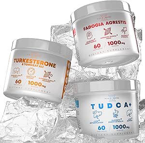TUDCA+ Fadogia Agrestis+ Turkesterone & Tongkat Ali Fadogia Agrestis Potent Extract to Increase Energy, Digestive Health, Inflammation, Lean Muscle Growth & Recovery (60 Capsules)