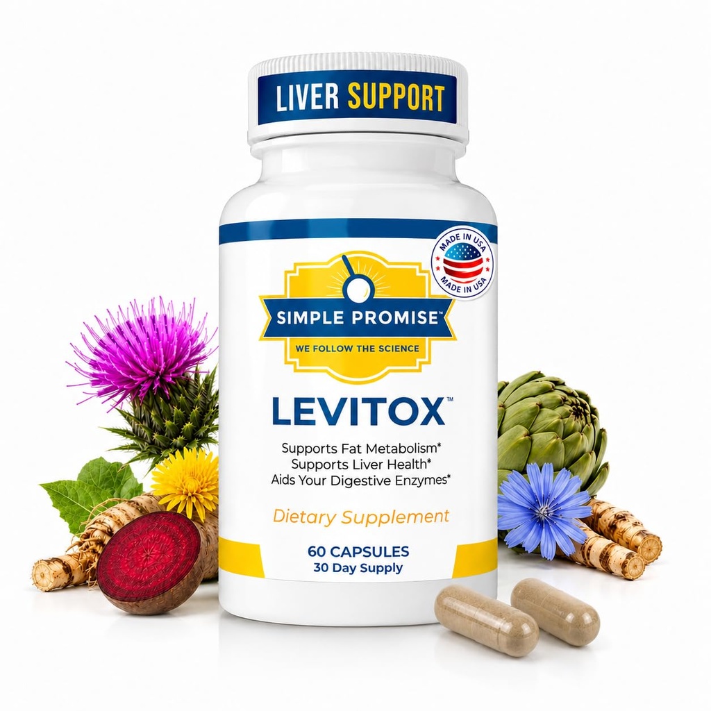 Levitox - Γάλα Thittle Liver Detox συμπλήρωμα με Dandelion Root και Artichoke εκχύλισμα - Υποστηρίζει την υγεία του ήπατος, Μεταβολισμός και πέψη - 60 κάψουλες