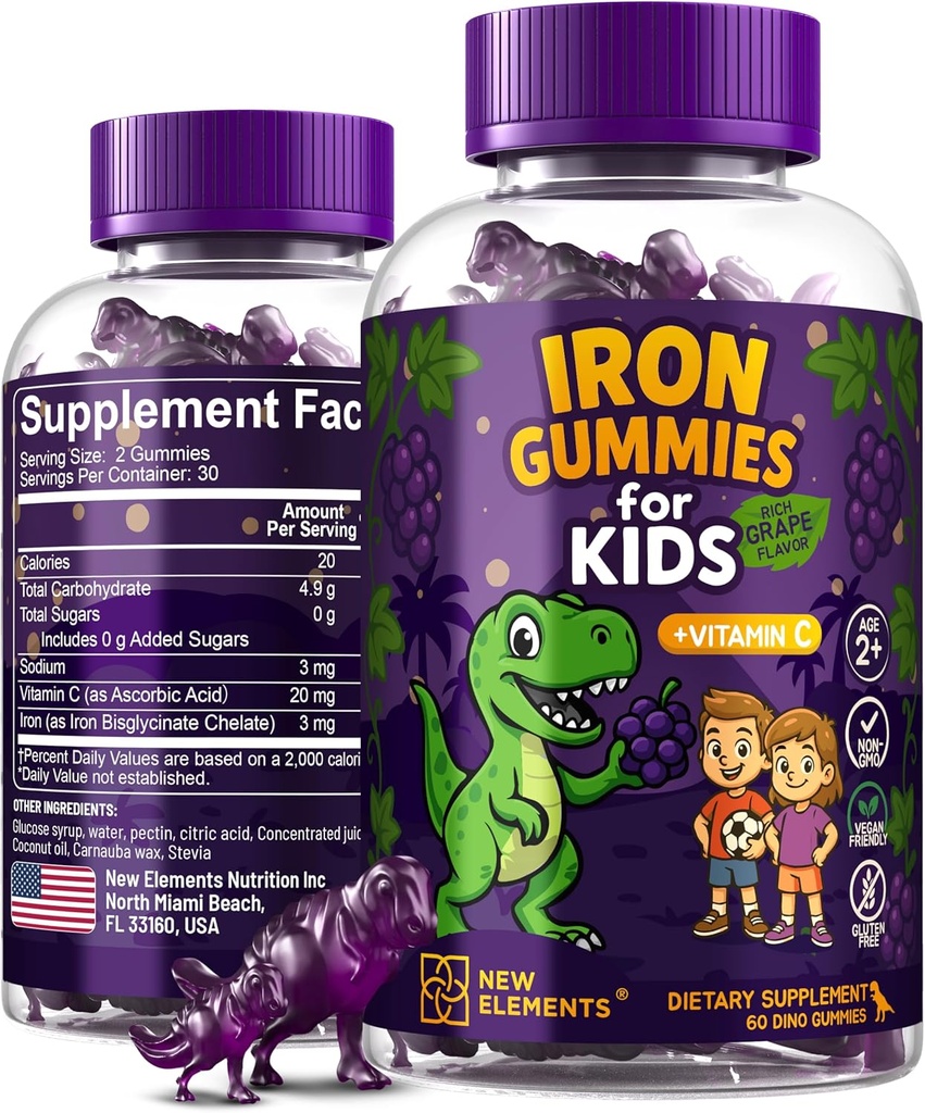 Iron Dinosaur Gummies για παιδιά με βιταμίνη C 