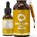 Βιολογικό Ginkgo Biloba Extract Υγρά συμπληρώματα, υποστήριξη εγκεφάλου & εστίασης, 98% Απορρόφηση, Vegan, μη ΓΤΟ, Αλκοόλ & Χωρίς γλουτένη - 4 Fl Oz