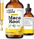 Wild & Organic Maca Root Liquid Drops for Men & Women - Περουβιανή Βάμμα Maca για τη συνολική υποστήριξη - Vegan, Ζάχαρη & Αλκοόλ-ελεύθερο συμπλήρωμα - 4 fl oz