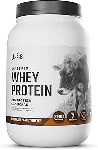 Επίπεδα Grass Fed Whey πρωτεΐνη σκόνη, καμία τεχνητή ουσία, 24G πρωτεΐνης, σοκολάτας φυστικοβούτυρο, 2LB
