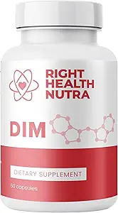 Right Health Nutra DIM Supplement 200 mg - 60 Κάψουλες - Formula with Diindolylmethane, Labage Powder, Broccoli Powder & Pomegranate Extract - Φυτική υποστήριξη για την ευεξία