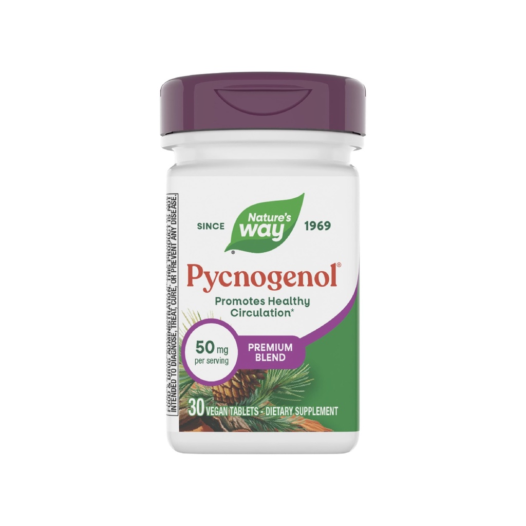 Nature's Way Pycnogenol, Προάγει την Υγιεινή Κυκλοφορία*, 30 Vegan Tablets