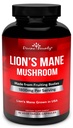 Organic Lions Mane Mushroom Caps - 1800mg Strongest Lion's Mane Mushroom Supplement - Μη ΓΤΟ Lions Mane Extract Powder - Nootropic Brain Supplement - Brain & Immune Support - 90 Χορτοφαγικά Καπάκια