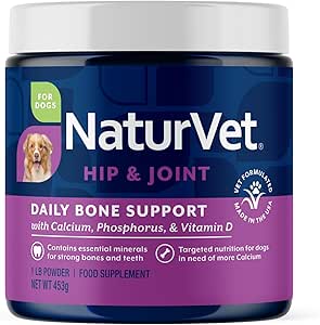 NaturVet Calcium-Phosphorus For Dogs, Supports Strong & Healthy Bones, Enhanced with Essential Minerals & Vitamin D, No Color, 16 Oz