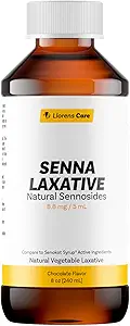 Senna Liquid Sennosides Senna Laxative by Llorens Care 8, 8 mg. 5 mL. Κατασκευασμένο από φυσικές Σεννοσίδες. Υγρό Laxative Alleviate δυσκοιλιότητα & Παροχή ανακούφισης. Σιρόπι Senna