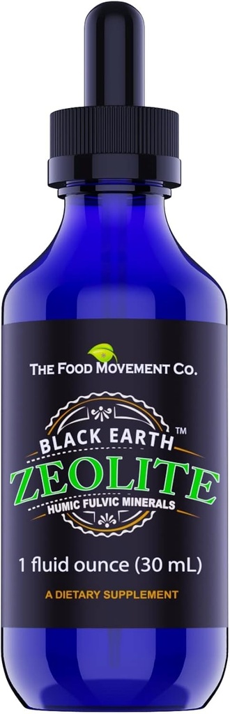 Μαύρος ζεόλιθος της Γης με Humic Fulvic Acids Trace Minerals for Adults and Kids for Detox, Gut Health and Immune Support - 1oz συμπλήρωμα υγρών σταγόνων