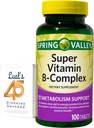 Ανοιξιάτικη κοιλάδα Super Vitamin B Complex Ανθρακικό ασβέστιο, Ασκορβικό οξύ 100 δισκία Δέσμη με 45 διαβήτη Αποκωδικοποιημένο Lual