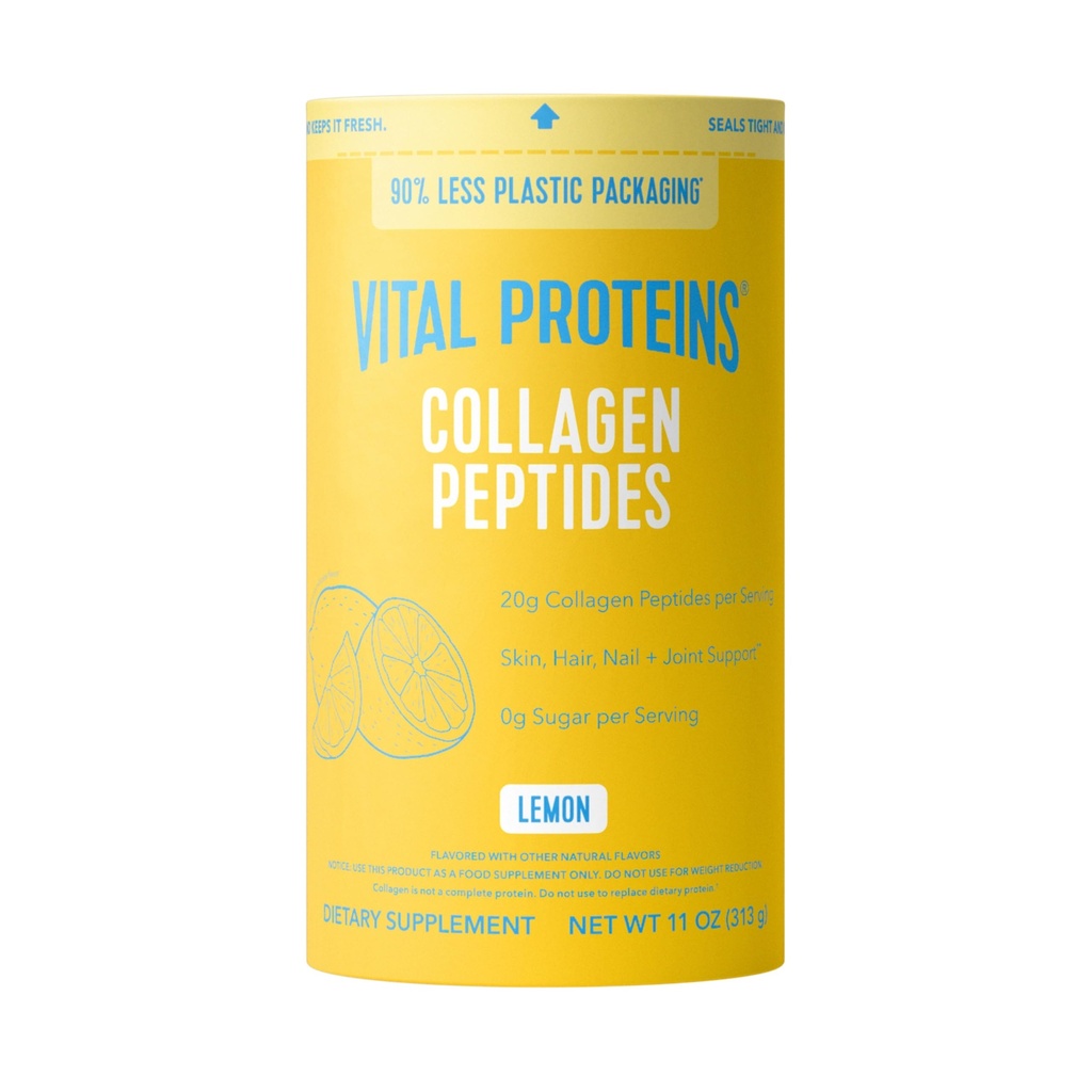 Ζωτικές πρωτεΐνες Κολλαγόνο Peptides σκόνη, συμπληρώματα κολλαγόνου, Hair & Skin Health, 14 εξυπηρετούν, λεμόνι