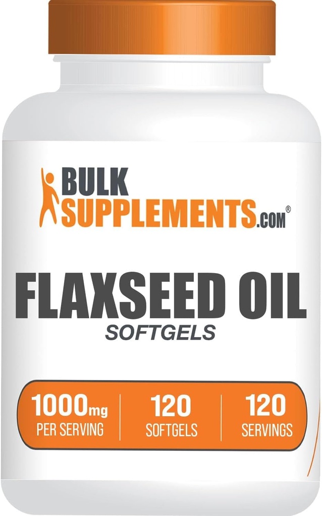 BulkSupplements.com Λάδι λιναρόσπορου Softgels - Συμπλήρωμα λιναρόσπορου, Λάδι λιναρόσπορου 1000mg Softgels - Συμπλήρωμα βοτάνων, Χωρίς γλουτένη, 1 Softgel ανά υπηρεσία, 120 Count (Pack of 1)