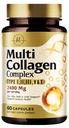 Multi Collagen Peptides 2400mg για γυναίκες – Best Hydrolyzed Collagen Complex με 5 τύπους (I, II, III, V, X) - Grass Fed - Μαλλιά, δέρμα, νύχια, οστά & κοινή υποστήριξη για την ομορφιά & ευεξία – 60 κάψουλες