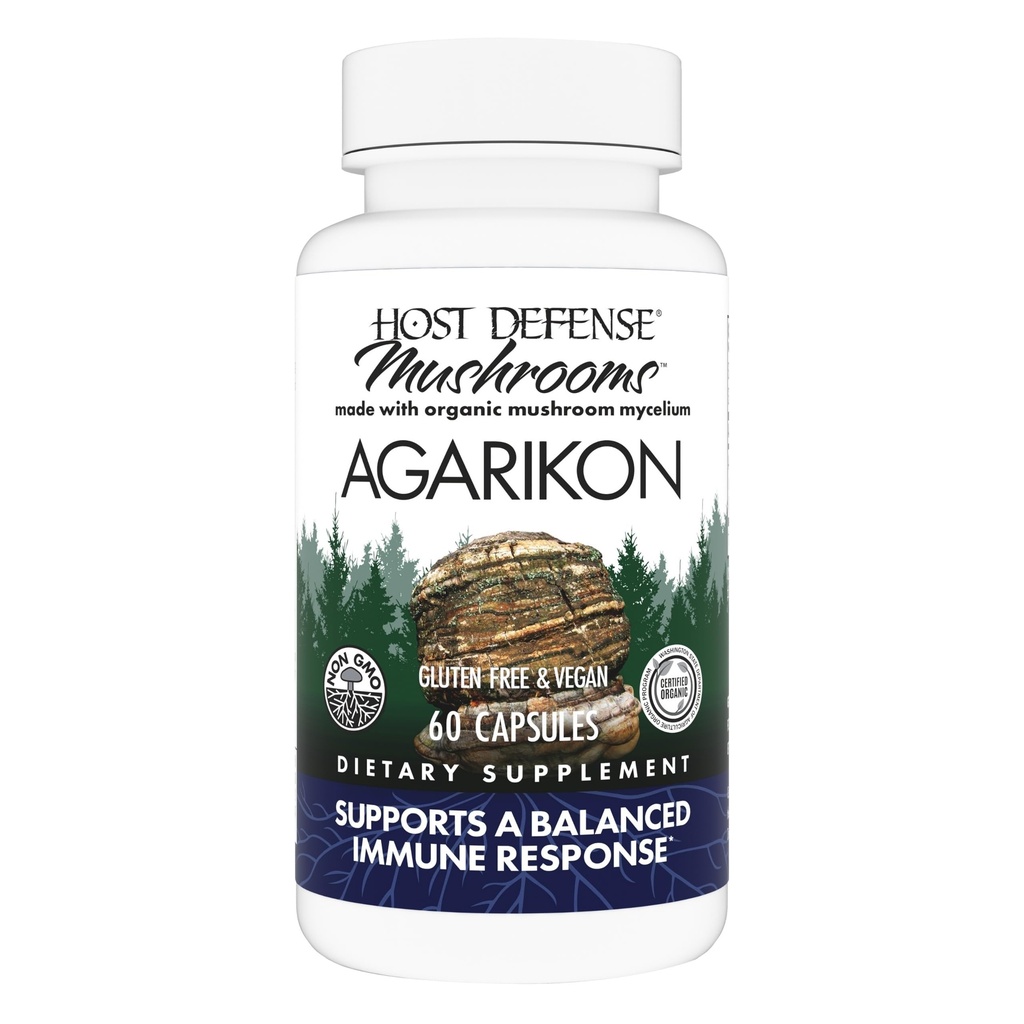 Host Defense Agarikon Capsules - Immune System Support Supplement - Mushroom Supplement to Aid Immune Functions & Cell Strength - Herbal Dietary Supplement - 60 Capsules (60 Servings)*