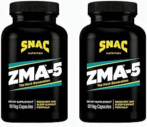 SNAC ZMA-5 Sleep Aid Supplement, Promote Muscle Recovery & Growth, Immune Support, & Restorative Sleep with Zinc, Magnesium & 5-HTP, Post Workout, Before Bed ZMA Supplements 180 Count (2 Pack)