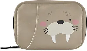 Cute Sea Lion Pill Box 7 Day Pill Case Bag Travel Pill Organizer Bag with Zipper Pill Bag Portable Weekly Case Compact Size for Vitamin Supplement Holder