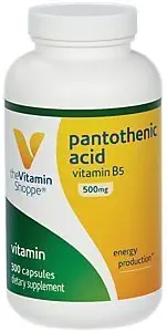 Η βιταμίνη Shoppe παντοθενικό οξύ 500MG, με βιταμίνη Β5, υποστηρίζει την παραγωγή ενέργειας & τα μαλλιά, το δέρμα, τα νύχια, μία φορά την ημέρα (300 κάψουλες)