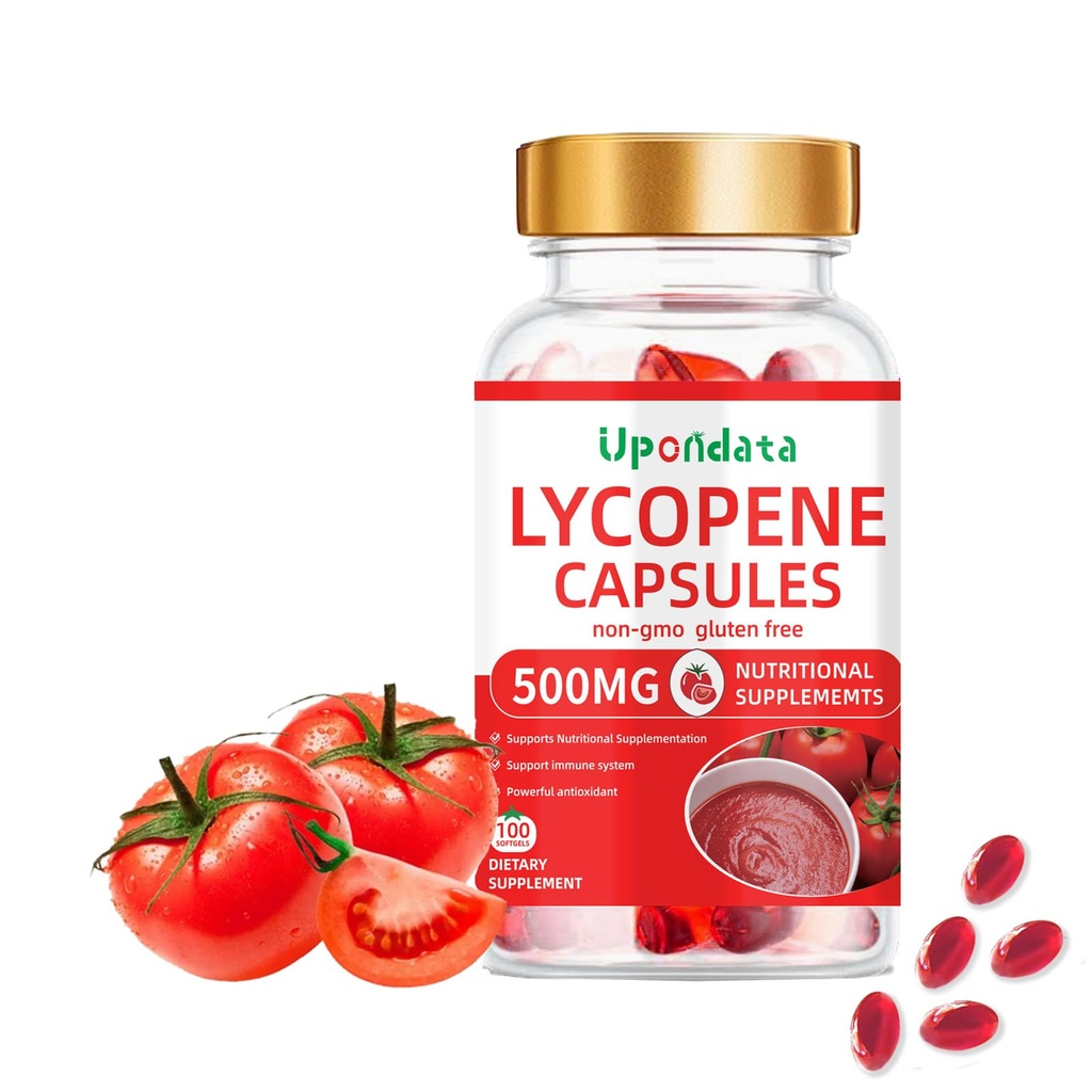 Καψάκια λυκοπενίου - 500mg/100 Softgels Φυσικό εκχύλισμα ντομάτας Βιολογικό Complex Formula Συμπλήρωμα - Χωρίς γλουτένη, Μη ΓΤΟ (1 Συσκευασία)