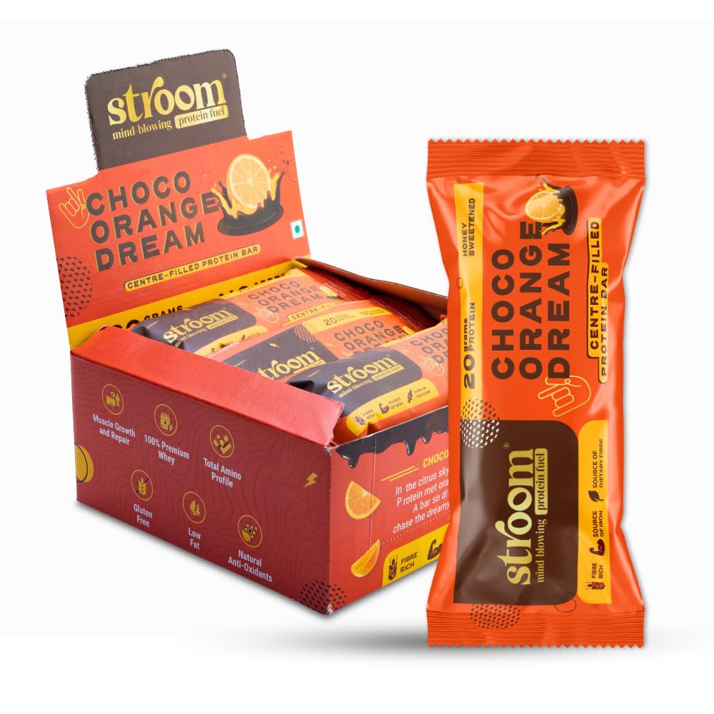 STROOM Protein Bar Pack | Choco Orange Dream | 20g Protein Bar | 5 Bars