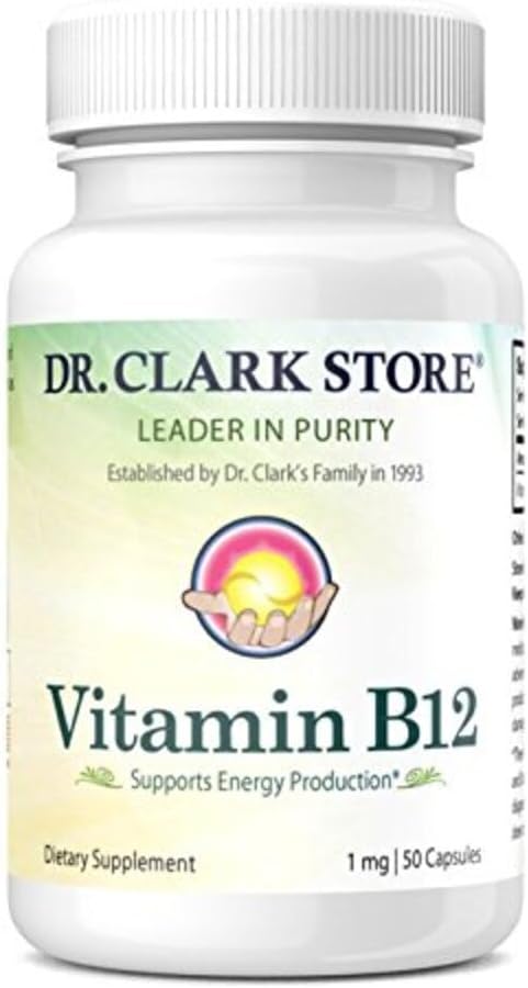 Dr. Clark Vitamin B12 συμπλήρωμα, 1mg, 50 Ζελατίνες κάψουλες