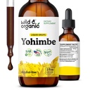 Wild & Organic Yohimbe Supplements for Men & Women - 5 mg Yohimbine Liquid Extract Drops - Pausinystalia Yohimbe Bark Tincture - Vegan, Alcohol-Free - 2 fl oz