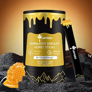 Pure Himalayan Shilajit Sticks with Natural Honey & Saffron, Easy to Consume,Shilajit Sticks for Energy Support, Vitality,Immune,85+ Trace Minerals, Fulvic Acid for Men & Women- 30 Sticks (1)