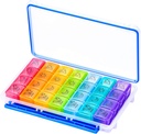 NuLeaf Pill Organizer 4 φορές την ημέρα, μεγάλα διαμερίσματα Φορητό 7 ημέρα 4 φορές ένα ταξίδι μέρα διοργανωτής με Moisture-Proof Design για να κρατήσει βιταμίνες, συμπληρώματα και φαρμακευτική αγωγή