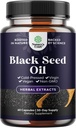 Vegan Black Seed Oil Capsules - Cold Pressed Nigella Sativa Black Cumin Seed Oil Capsules with Omega 3 6 9 Antioxidants and Thymoquinone for Hair Growth Immune Support Joint Health and Digestion