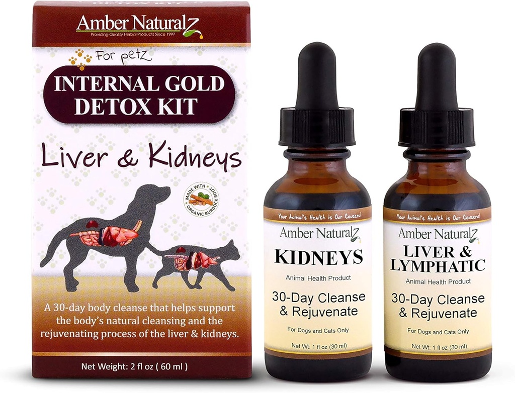 AMBER NATURALZ εσωτερικό χρυσό κιτ αποτοξίνης για σκύλους, γάτες, πουλιά, κουνέλια, και τα γουρούνια της Γουινέας 