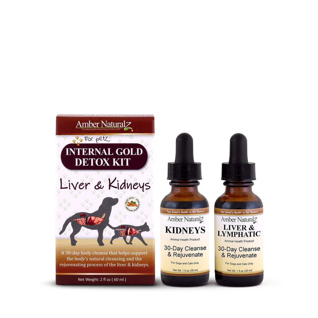 AMBER NATURALZ εσωτερικό χρυσό κιτ αποτοξίνης για σκύλους, γάτες, πουλιά, κουνέλια, και τα γουρούνια της Γουινέας 