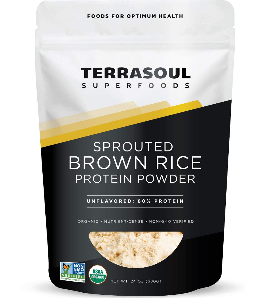 Terrasoul Superfoods Βιολογική σκόνη πρωτεΐνης καφέ ρυζιού, 1,5 Λίρες
