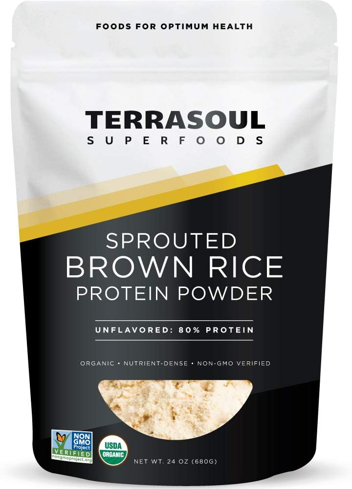Terrasoul Superfoods Βιολογική σκόνη πρωτεΐνης καφέ ρυζιού, 1,5 Λίρες