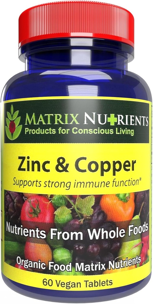 ZINC & Copper - LAB Tested for Highest Purity! Γρήγορη απορρόφηση, 100% Βιολογικά Φυσικά Συστατικά - Μαζική Ανοσολογική Υποστήριξη - Επισκευή Καρδιά & Σώμα! - Vegan Tablets (60ct)