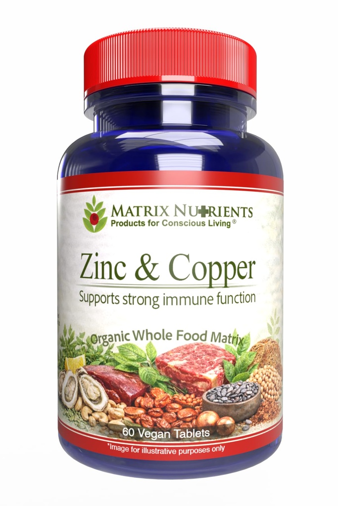 ZINC & Copper - LAB Tested for Highest Purity! Γρήγορη απορρόφηση, 100% Βιολογικά Φυσικά Συστατικά - Μαζική Ανοσολογική Υποστήριξη - Επισκευή Καρδιά & Σώμα! - Vegan Tablets (60ct)