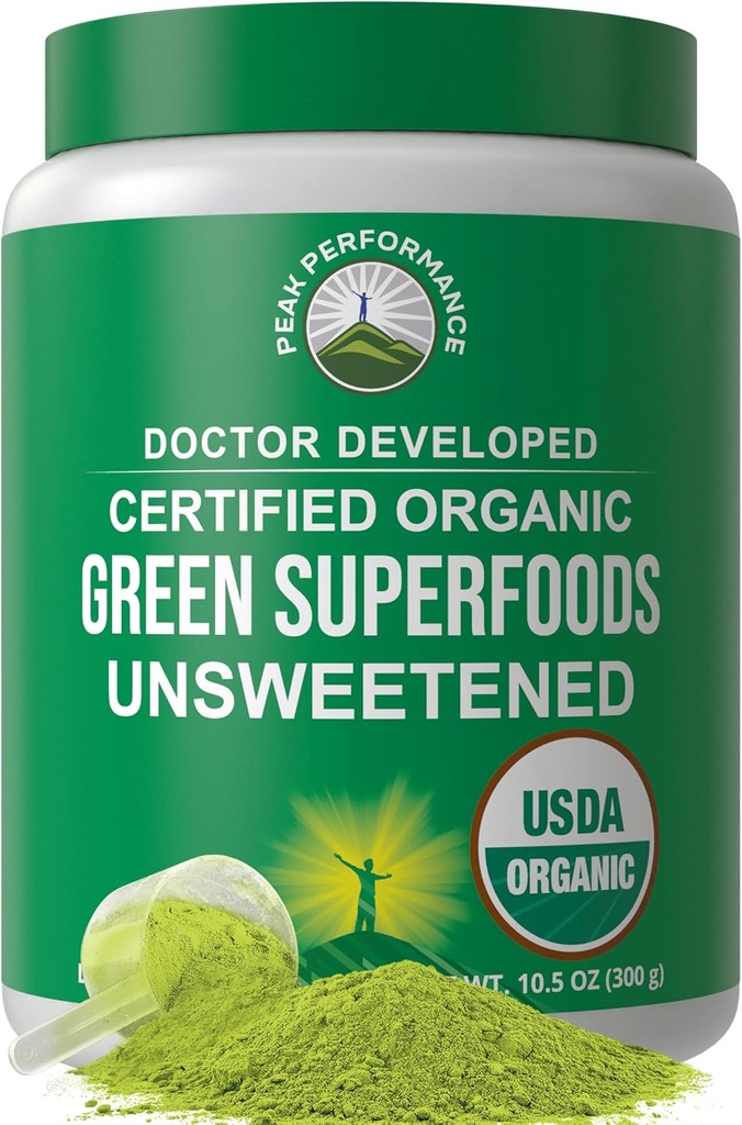 Κορυφή απόδοση Uncoweed Organic Greens Superfood Powder. Σούπερ πράσινο σκόνη με 25+ οργανικά συστατικά για τη μέγιστη ενέργεια και την αθλητική απόδοση. Vegan Keto Πράσινο χυμό καθημερινή ποτό