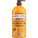 Petsmont Omega Love+ Wild Alaskan Salmon Oil for Dogs Formula 32 oz - Fish Omega Υγρή Αντλία Γάτες Υποστηρίζει κοινή λειτουργία ανοσοποιητική καρδιά Συμπλήρωμα διατροφής υγεία Κατοικίδια ζώα Φυσική EPA DHA λιπαρά οξέα