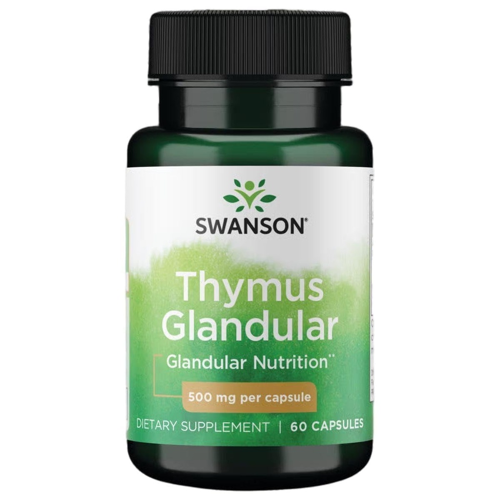 Swanson Raw Thymus Glandular 500 Milligrams 60 Κάψουλες