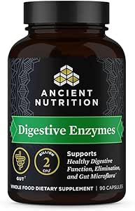 Ancient Nutrition Digestive Enzymes, Supports Gut Health, Promotes Healthy Digestive Function, 90 Ct
