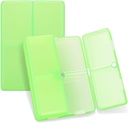 FYY Daily Pill Organizer, 7 Compartments Portable Pill Case Travel Pill Organizer,[Folding Design] Pill Box for Purse Pocket to Hold Vitamins,Cod Liver Oil,Supplements and Medication-Clear Green