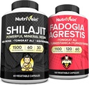Nutrivein Premium Shilajit Capsules and Fadogia Agrestis Supplement Bundle: Powerful Shilajit for Women and Men + Fadogia Agrestis with Tongkat Ali Supplement for Performance, Endurance, & Vitality