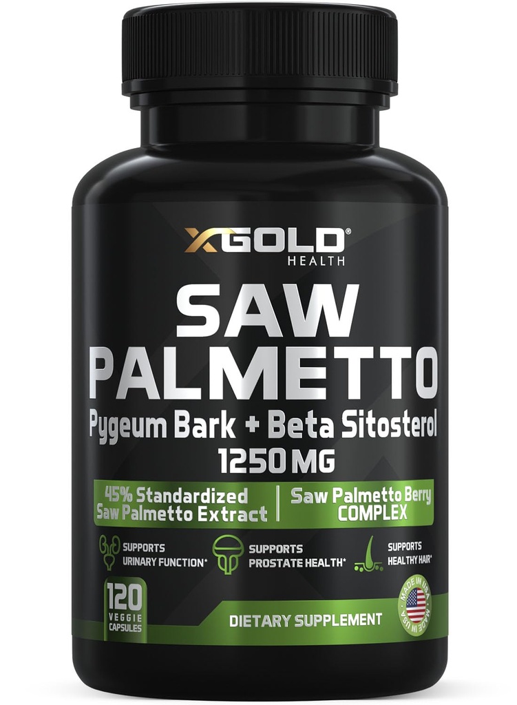 X Gold Υγεία Saw Palmetto Prostate συμπλήρωμα για τους άνδρες 