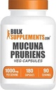 BulkSupplements.com Mucuna Pruriens Capsules - Herbal Supplements, Mucuna Pruriens Supplement, Velvet Beans - Vegan & Gluten Free, 2 Capsules per Serving (1000mg), 180 Count (Pack of 1)
