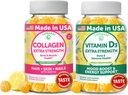 Lunakai Collagen και βιταμίνη D3 Gummies Bundle - Μη ΓΤΟ Συμπληρώματα Αντιγήρανσης για άνδρες & γυναίκες - Ανοσία, οστά και Mood Υποστήριξη Gummy για ενήλικες - 30 ημέρες προσφοράς
