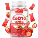 softbear CoQ10 Gummies 400mg Coenzyme Q10 συμπλήρωμα για ενήλικες, υψηλής απορρόφησης coq10 Plus Omega-3, Μαγνήσιο, Βιταμίνη B3 & Ψευδάργυρος για Κυτταρική Ενέργεια & Αντιοξειδωτικό, Φράουλα Γεύση 60 Count
