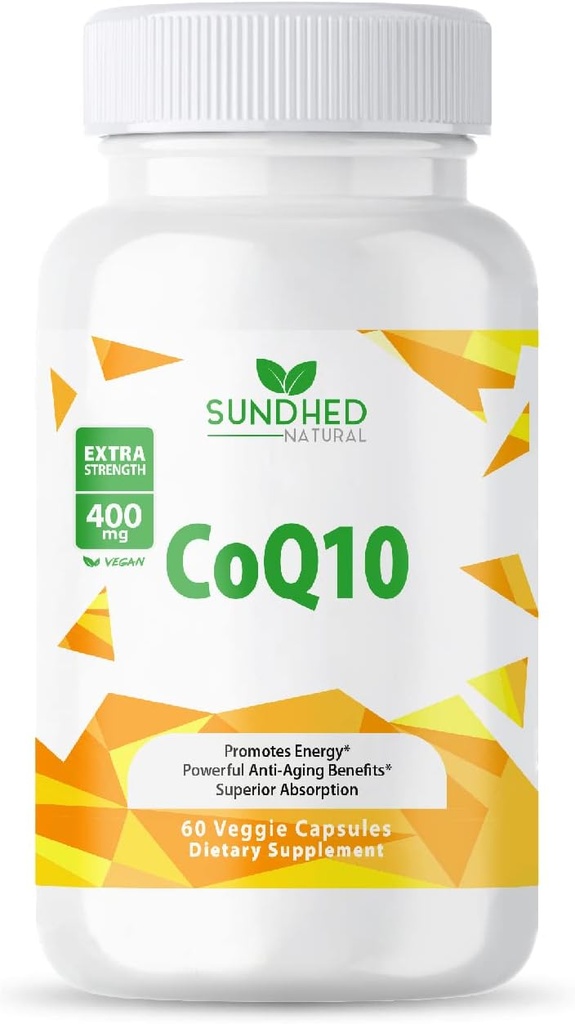 CoQ10 400mg Vegan, Ultra CoQ10 - Ultra Υψηλή Απορρόφηση Συνένζυμο Q10 Συμπληρώματα - Αντιοξειδωτικό συμπλήρωμα για την Αγγειακή και Καρδιακή Υγεία, Γονιμότητα & Παραγωγή Ενέργειας - 60 Μέτρα