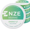 NZE Caffeine Nootropic Pouches (Spearmint) - Ενεργειακοί σάκοι με 50mg Caffeine, Alpha GPC, L-Tyrosine & L-Theanine με Χωρίς Ζάχαρη ή Τεχνητά γλυκαντικά - 15 Σακουλάκια ανά κονσέρβα - 5 Συσκευασία