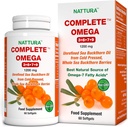 Nattura Complete Omega 3-6-7-9, Pure Sea Buckthorn Oil, European Quality, from Unrefined, Cold Pressed Whole Sea Buckthorn Wild Berries - 1.200mg - 2 Μπουκάλια