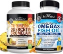 Κουρκουμάς Quercetin με Bromelain συμπλήρωμα (1 μήνας προσφοράς) Συν τριπλή δύναμη Omega 3 ιχθυέλαιο Softgels (1 μήνας προσφοράς)