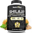 Nutrivein Premium Pure Himalayan Shilajit for Men and Women - 1500 mg - 60 Capsules- Powerful Resin Extract Blended with Irish Sea Moss, Tongkat Ali, & Ashwagandha - Vitality, Clarity, & Performance
