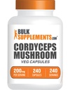 BulkSupplements.com Κάψουλες Mushroom - Cordyceps Extract, από Cordyceps Sinensis - Χωρίς γλουτένη, 2000mg Ισοδύναμη εξυπηρέτηση - 1 κάψουλα ανά υπηρεσία, 240 κάψουλες Veg (πακέτο του 1)